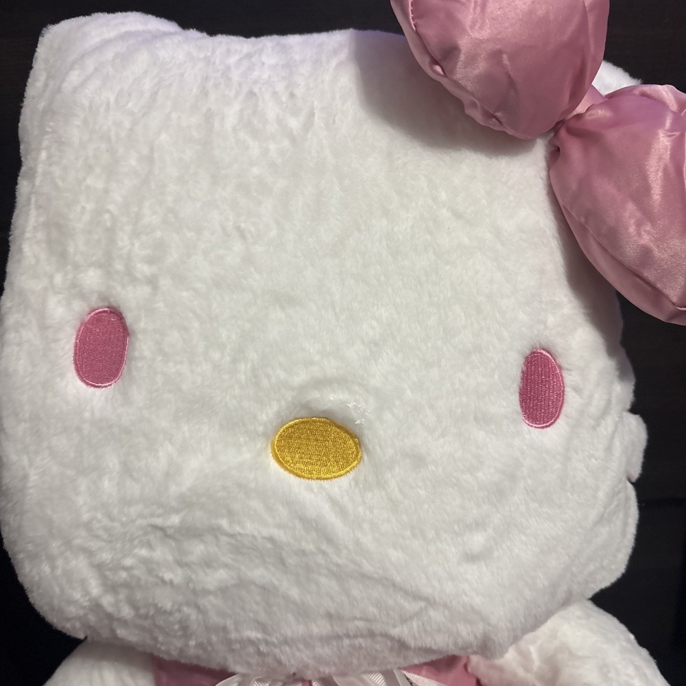 Hello Kitty Large Plush Doll Wearing Pink Dress And Bow Pink Eyes - Picture 2 of 8